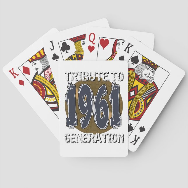 Tribute to 1961 generation birthday poker cards (Back)