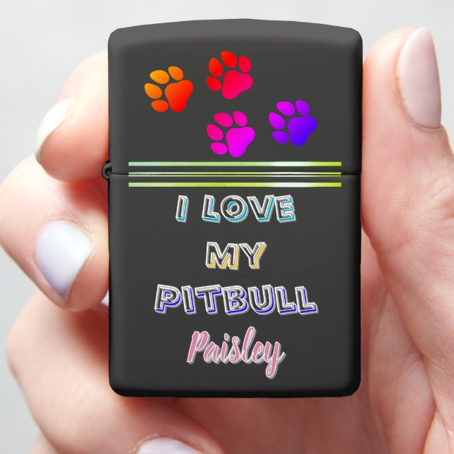 Tribute to beloved Pitbull, Paisley Zippo Lighter (In Hand)