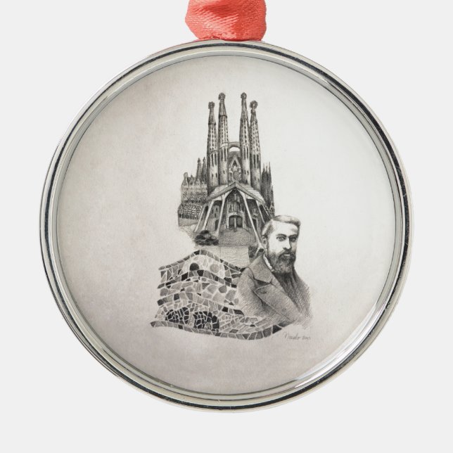 "Tribute to Gaudi" Metal Ornament (Front)