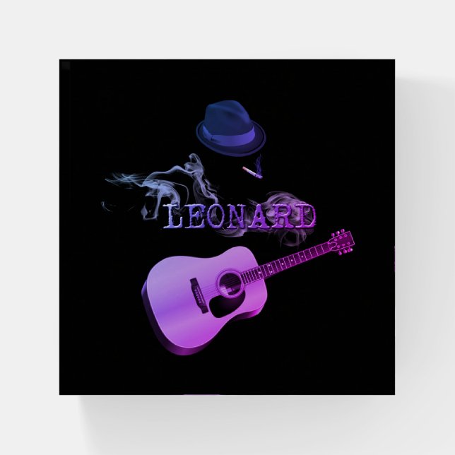 Tribute to Leonard cigarette purple Paperweight (Front)