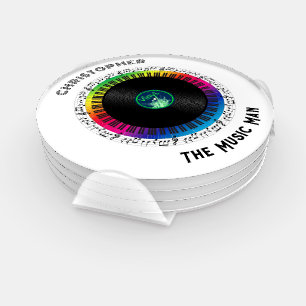 Tribute to music custom coaster set