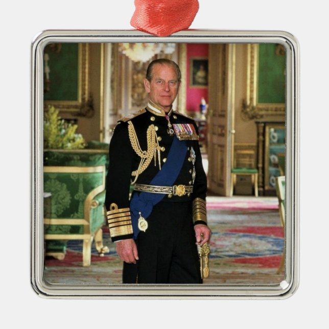 Tribute to Prince Philip 1921-2021 Metal Ornament (Front)
