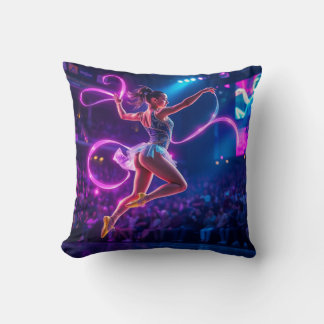 Tribute to Rythmic Gymnastic and Neon Throw Pillow