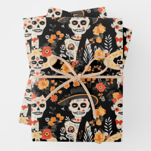 Tribute to the tradition of the Day of the Dead Wrapping Paper Sheets