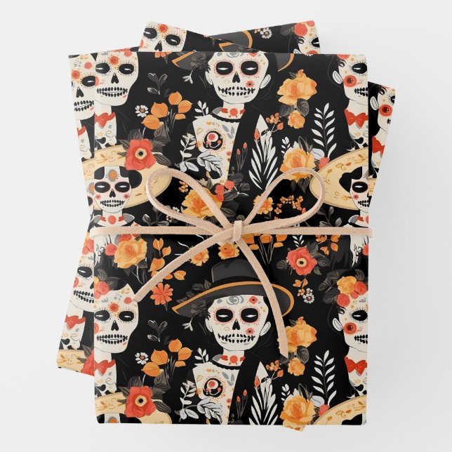 Tribute to the tradition of the Day of the Dead  Wrapping Paper Sheets (In situ)
