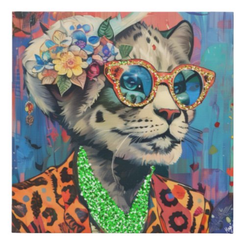 Tribute to the unforgettable Iris Apfel  Faux Canvas Print