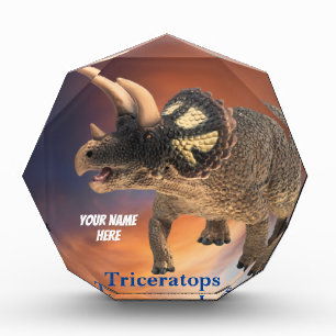 Triceratops acrylic award