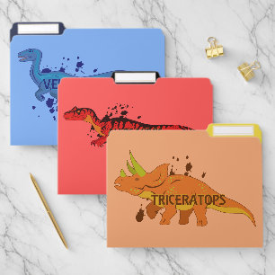 Triceratops and Friends File Folder
