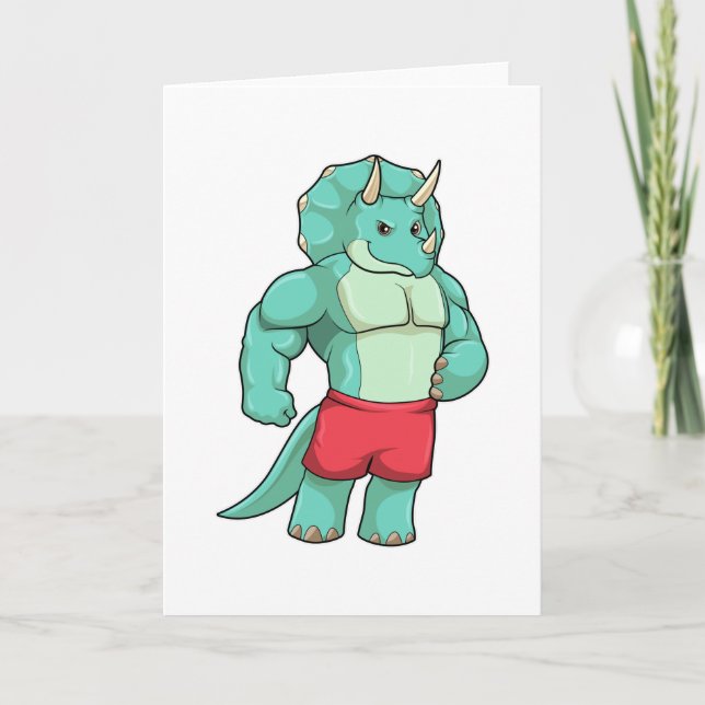 Triceratops as Bodybuilder at Bodybuilding Card (Front)