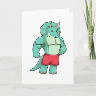 Triceratops as Bodybuilder at Bodybuilding Card