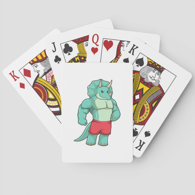 Triceratops as Bodybuilder at Bodybuilding Poker Cards (Back)