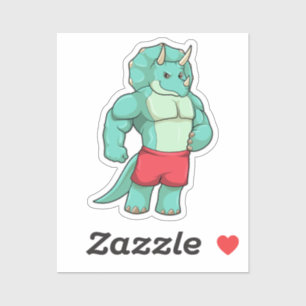 Triceratops as Bodybuilder at Bodybuilding Sticker