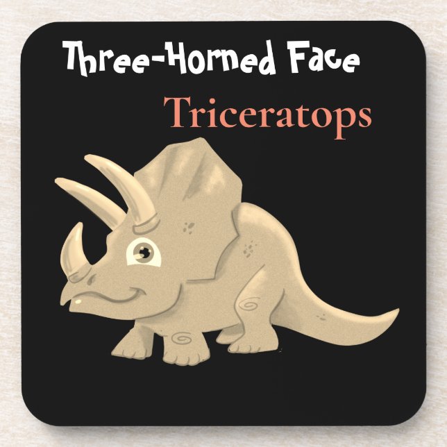 Triceratops Beverage Coaster (Front)