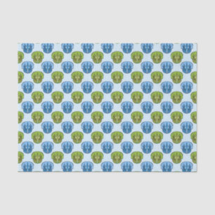 Triceratops Blue and Green Cute Dinosaur Pattern Tissue Paper