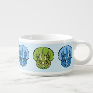 Triceratops Blue and Green Cute Dinosaurs Bowl