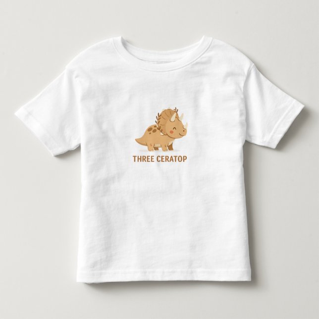 Triceratops Café – Cute Dinosaur Coffee Illustrati Toddler T-shirt (Front)