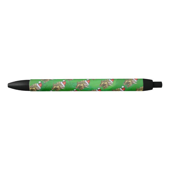Triceratops Christmas Green Pen (Front)
