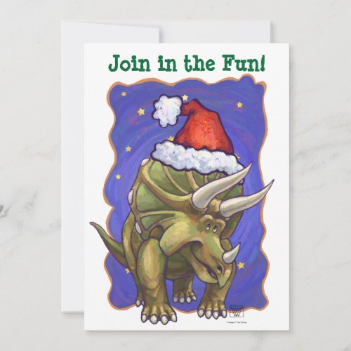 Triceratops Christmas Invitation