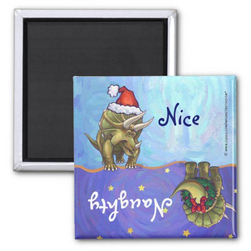 Triceratops Christmas Magnet