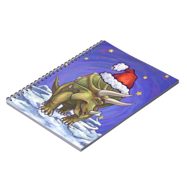 Triceratops Christmas Notebook (Left Side)