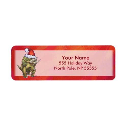 Triceratops Christmas On Red Label
