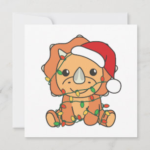Triceratops Christmas Winter Animals Holiday Dinos Card