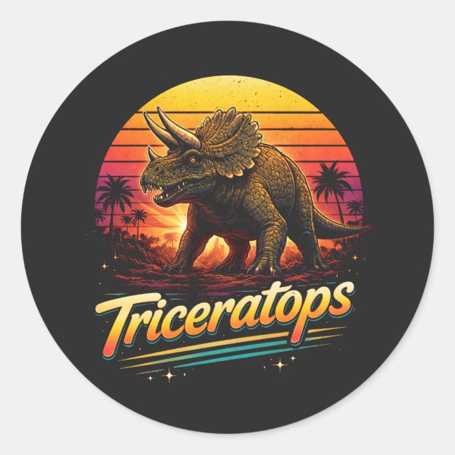 Triceratops Classic Round Sticker (Front)
