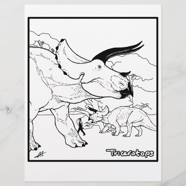 Triceratops - Coloring Page. (Front)