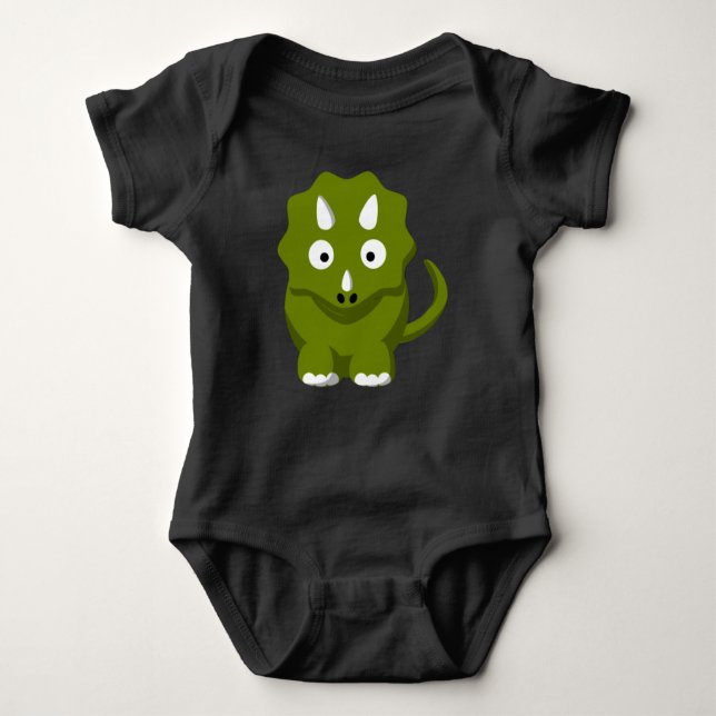 Triceratops Dino Baby Bodysuit (Front)