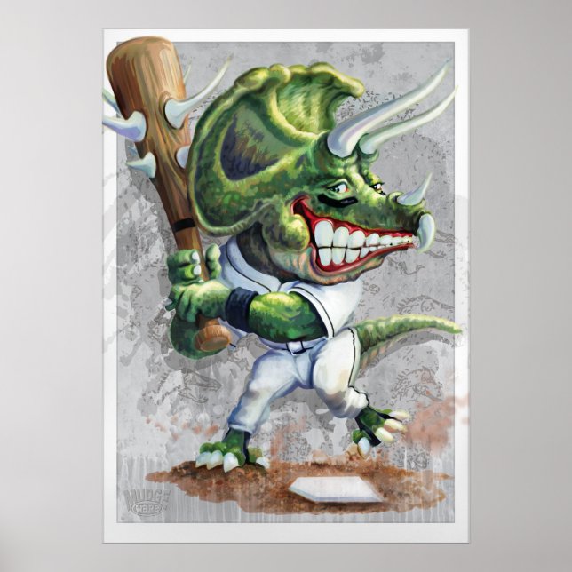 Triceratops Dino Baseball Poster (Front)