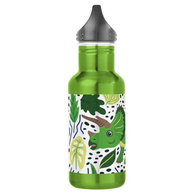 Triceratops dino stainless steel water bottle (Left)