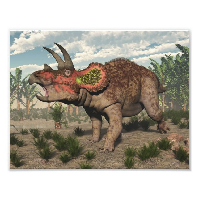 Triceratops dinosaur - 3D render Photo Print (Front)