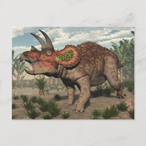 Triceratops dinosaur _ 3D render Postcard