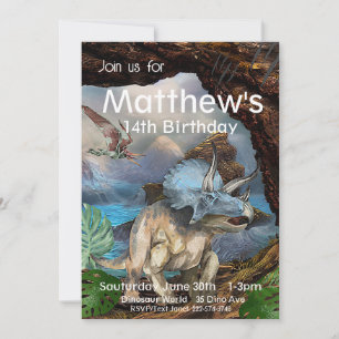 Triceratops, Dinosaur Birthday, Invitation