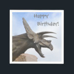 Triceratops Dinosaur Birthday Paper Napkins<br><div class="desc">These birthday napkins feature a large scary triceratops dinosaur!</div>
