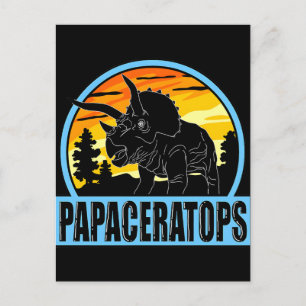 Triceratops dinosaur black silhouette graphic 2026 holiday postcard