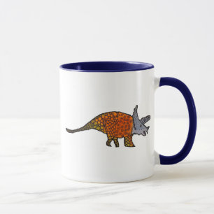 Triceratops dinosaur cute kids art illustration mug