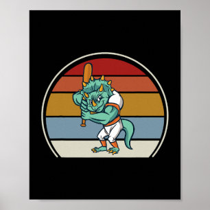 Triceratops Dinosaur Cute Santa Prehistoric Christ Poster
