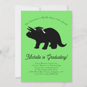 Triceratops Dinosaur Graduation Party Invitation