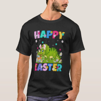 Triceratops Dinosaur Happy Easter Egg Hunt Bunny E T-Shirt