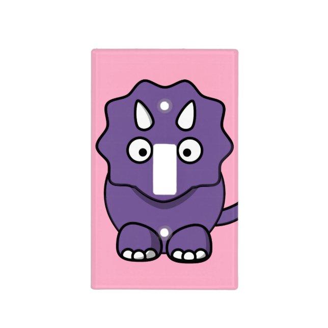 Triceratops Dinosaur Light Switch Cover (Front)
