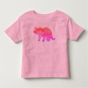 Triceratops Dinosaur Pink Orange Painting T-shirt