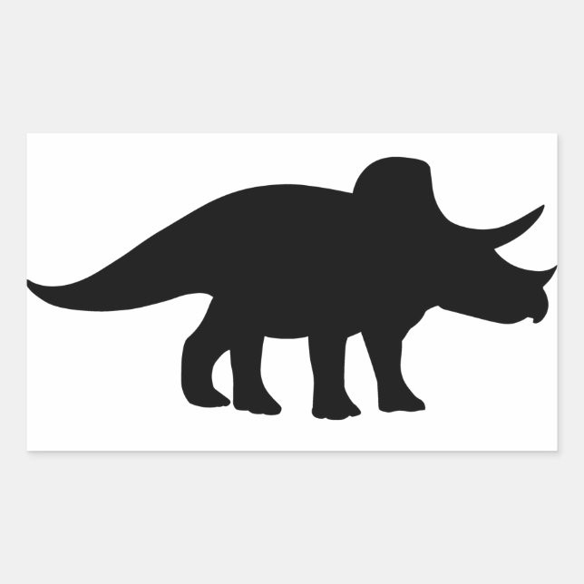 Triceratops Dinosaur. Rectangular Sticker (Front)