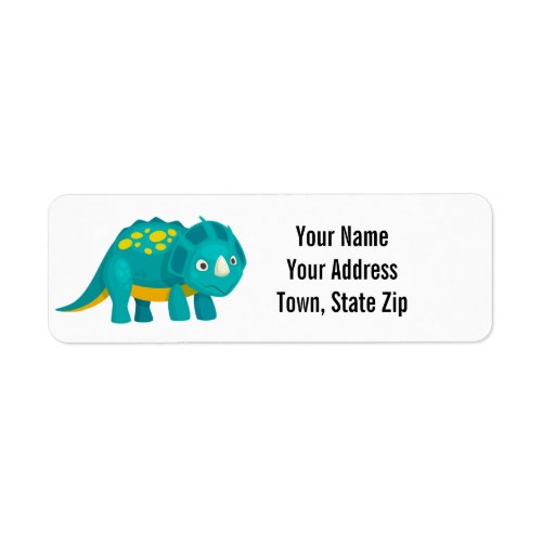 Triceratops Dinosaur Return Address Label