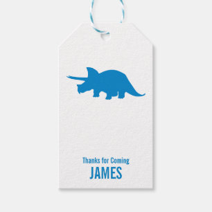 Triceratops Dinosaur Silhouette Birthday Gift Tag