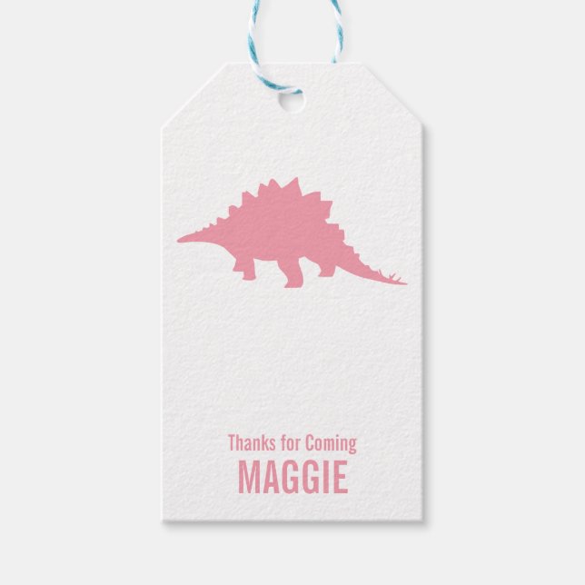 Triceratops Dinosaur Silhouette Birthday Gift Tag (Front)