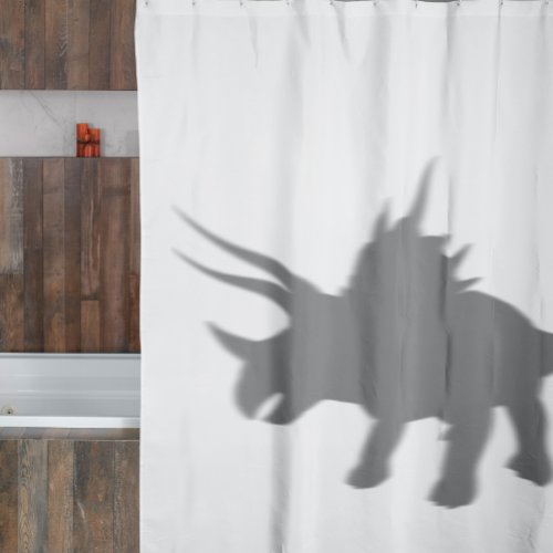 Triceratops Dinosaur Silhouette Shadow Behind Shower Curtain