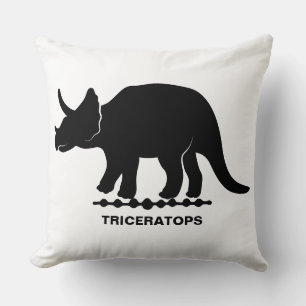 Triceratops Dinosaur Silhouette Throw Pillow