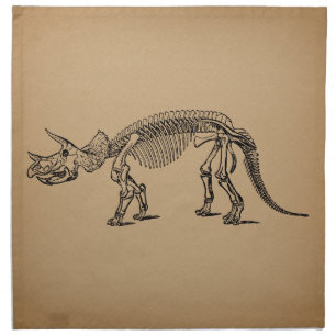Triceratops Dinosaur Skeleton Prehistoric Art Cloth Napkin
