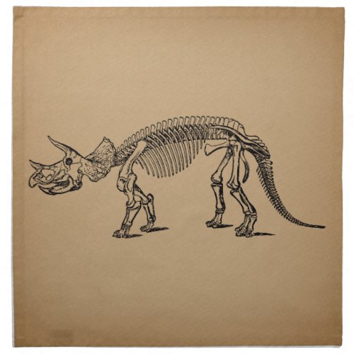 Triceratops Dinosaur Skeleton Prehistoric Art Cloth Napkin